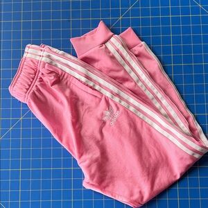 Girls Pink Adidas Track Pants Size M Like New